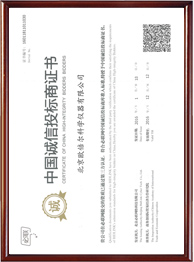 中国诚信投标商证书